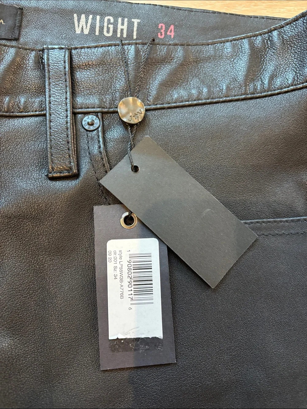 NWT John Varvatos Men’s 34x32 Sheep Leather Jeans Black Pants Designer New